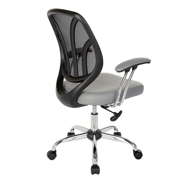 OSP Home Furnishings Grey Contemporary Ergonomic Adjustable Height Swivel Task Chair