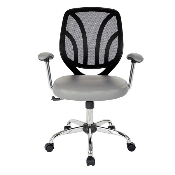 OSP Home Furnishings Grey Contemporary Ergonomic Adjustable Height Swivel Task Chair