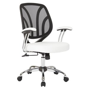 OSP Home Furnishings White Contemporary Ergonomic Adjustable Height Swivel Task Chair