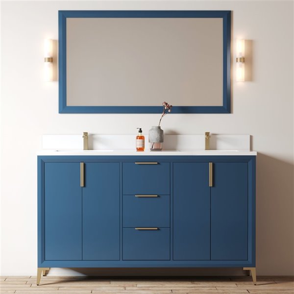 Blue Double Sink Bathroom Vanity, Allen Roth Kingscote 60 In Espresso Double Sink Bathroom Vanity
