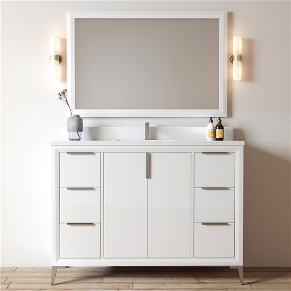 White Single Sink Bathroom Vanity, Claxby 36 Vanity Combo