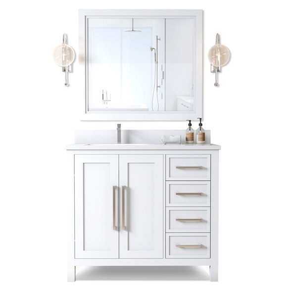 Urban Woodcraft Forest Made Aspen 36 In, Vanity And Mirror Set Home Depot