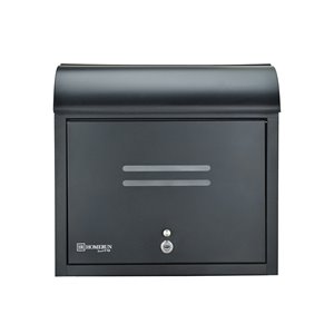 Homerun Smart & Safe 15-in x 14.5-in Black Wall Mounted Lockable Front Opening Mailbox