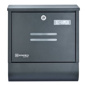Homerun Smart & Safe 12-in x 13-in Black Metal Wall Mounted Lockable Mailbox with Newspaper-Holder