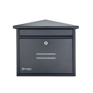 Homerun Smart & Safe 15.25-in x 13.75-in Black Wall Mounted Lockable Mailbox