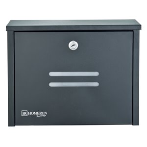 Homerun Smart & Safe 11.75-in x 10-in Black Wall Mounted Lockable Mailbox