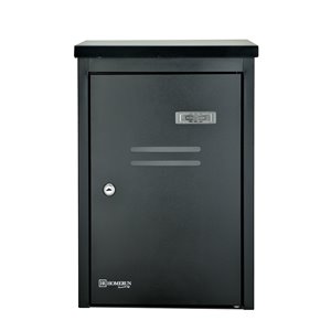Homerun Smart & Safe 12.5-in x 19-in x 8.25-in Black Wall Mounted Lockable Mail and Parcel Box