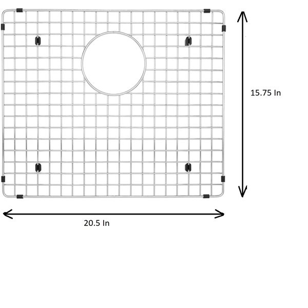 Elegant Stainless Elegant 15.75-in x 20.50-in Polished Stainless Steel Sink Grid