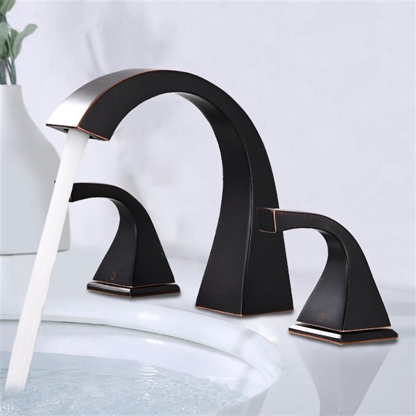 CASA Inc  Oil-rubbed Black 2-handle Single Hole Bathroom Sink Faucet Drain Included