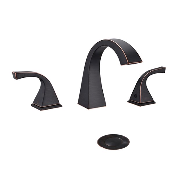 CASA Inc  Oil-rubbed Black 2-handle Single Hole Bathroom Sink Faucet Drain Included