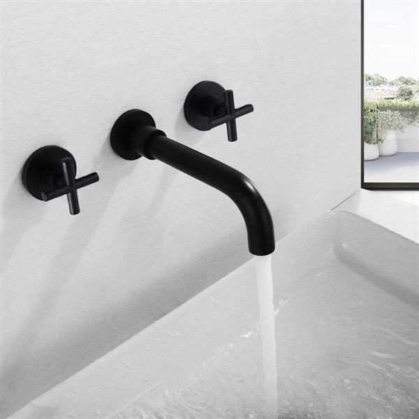 CASA Inc  2-handle Wall-mount Bathroom Sink Faucet in Matte Black