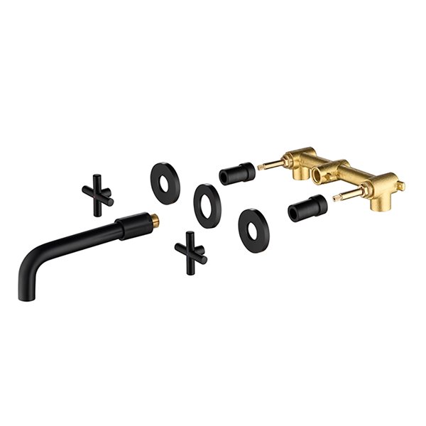 CASA Inc  2-handle Wall-mount Bathroom Sink Faucet in Matte Black