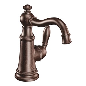 MOEN Weymouth Oil Rubbed Bronze 1-handle Single Hole Watersense Labeled Bathroom Sink Faucet (Drain Included)