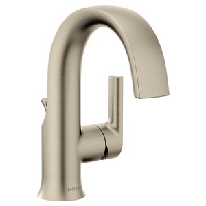Robinet de lavabo Colinet à 1 poignée de Moen, 1 trou, WaterSense, or brossé (drain compris)