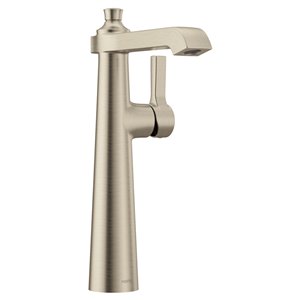Robinet de lavabo Flara à 1 poignée de Moen, 1 trou, WaterSense, nickel brossé
