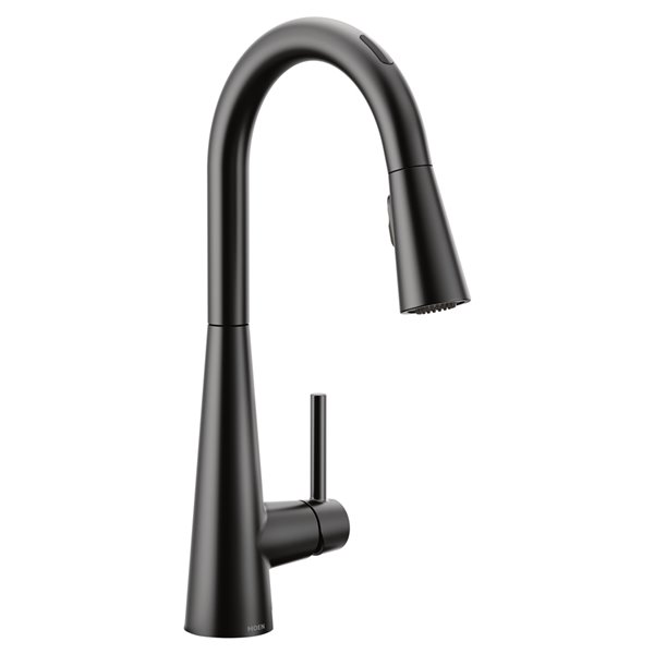 MOEN Sleek Matte Black 1-handle Deck Mount Pull-down Handle/lever Residential Kitchen Faucet