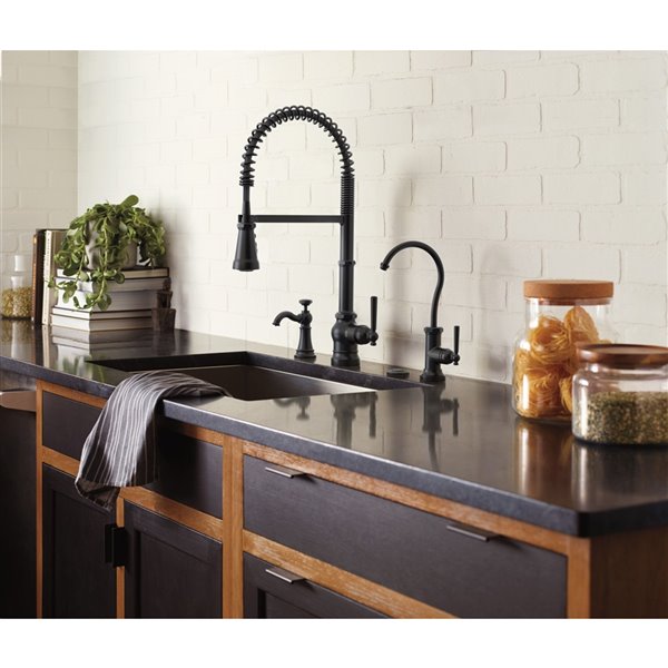 MOEN Sip Matte Black 1-handle Deck Mount High-arc Handle/lever Residential Kitchen Faucet
