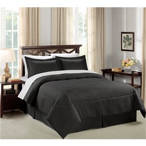 Swift Home 8-piece Black Queen Comforter Set