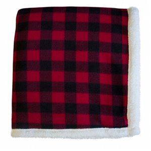 Couverture 60 po x 70 po en polyester rouge par Marin Collection