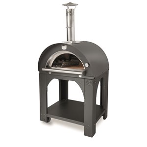 Clementi Pulcinella 31-in x 40-in Silver Stainless Steel/Brick Hearth Wood-Fired Outdoor Pizza Oven