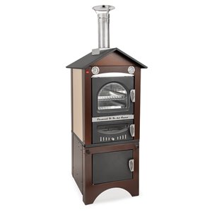 Clementi Smile 16-in x 20-in Copper Stainless Steel/Brick Hearth Wood-Fired Outdoor Pizza Oven