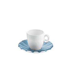 Guzzini Grace Blue 3-fl oz. Plastic Espresso Cups With Saucers - Set of 2