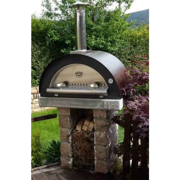 Clementi Family 24-in x 24-in Copper Stainless Steel and Brick Hearth  Wood-Fired Outdoor Pizza Oven familycop60 | RONA