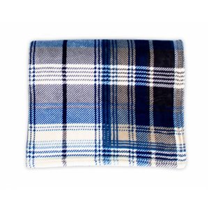 Couverture en polyester bleu 60 po x 70 po par Marin Collection
