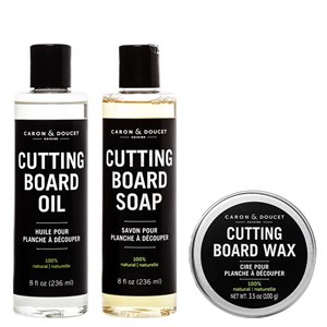 Ensemble d'huile, de cire et de savon pour planche à découper 100 % naturel de Caron & Doucet, 3 pièces