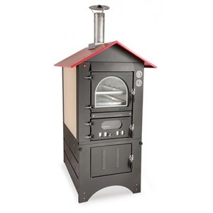 Clementi Master 18-in x 18-in Red Stainless Steel and Brick Hearth Wood-Fired Outdoor Pizza Oven