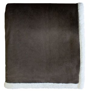 Couverture en polyester brun foncé 50 po x 60 po par Marin Collection