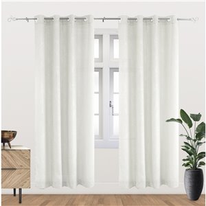 Myne 96-in White Polyester Blackout Thermal Lined Single Curtain Panel