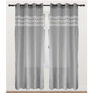 Myne 95-in Grey Polyester Blackout Thermal Lined Single Curtain Panel
