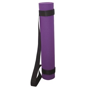 Tapis de yoga antidérapant en plastique/antimicrobien avec sangles de transport de Marin Collection, 24 po x 66 po, violet