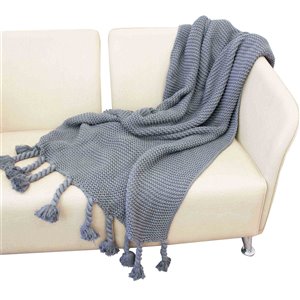 Myne Charcoal 50-in x 60-in Cotton Throw