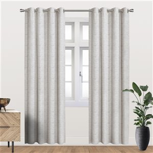Myne 84-in Light Grey Polyester Blackout Thermal Lined Single Curtain Panel