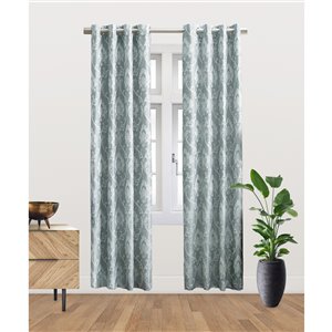 Myne 96-in Blue Polyester Blackout Thermal Lined Single Curtain Panel