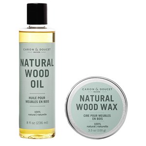 Ensemble de cire et d'huile pour bois, 100 % naturel de Caron & Doucet, 2 pièces