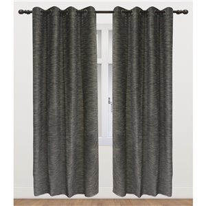 Myne 95-in Black Polyester Blackout Thermal Lined Single Curtain Panel