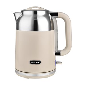 Bouilloire électrique rétro de Kalorik, 1,7 L, 7 tasses, crème