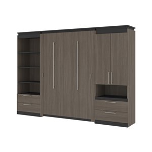 Lit double escamotable Orion de Bestar avec rangement intégré (gris et graphite)