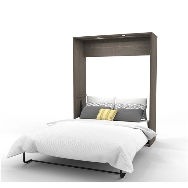 Bestar Cielo Bark Grey & White Queen Murphy Bed