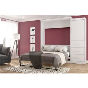 Grand lit escamotable Nebula de Bestar avec rangement intégré (gris écorce)