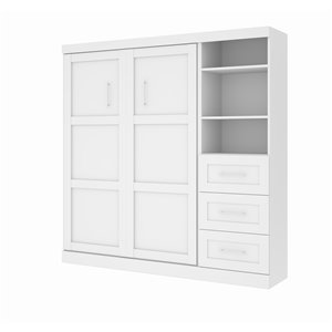 Bestar Pur White Full Murphy Bed Integrated Storage