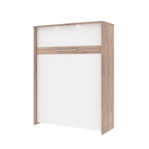 Bestar Cielo Rustic Brown & White Queen Murphy Bed