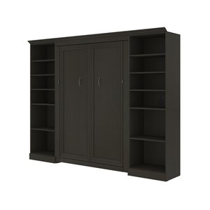 Lit escamotable double Versatile gris foncé de Bestar (rangement intégré)