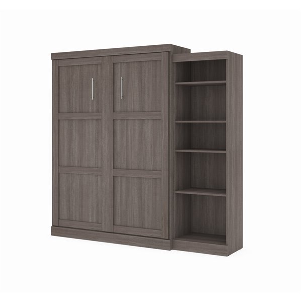 Bestar Pur Queen Murphy Bed with Integrated Storage (Bark Grey)