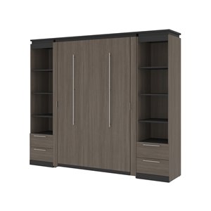 Bestar Orion Full Murphy Bed with Integrated Storage (Bark grey & Graphite)