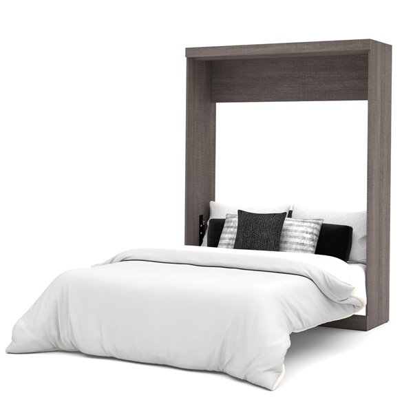 Bestar Nebula Bark Grey & White Queen Murphy Bed