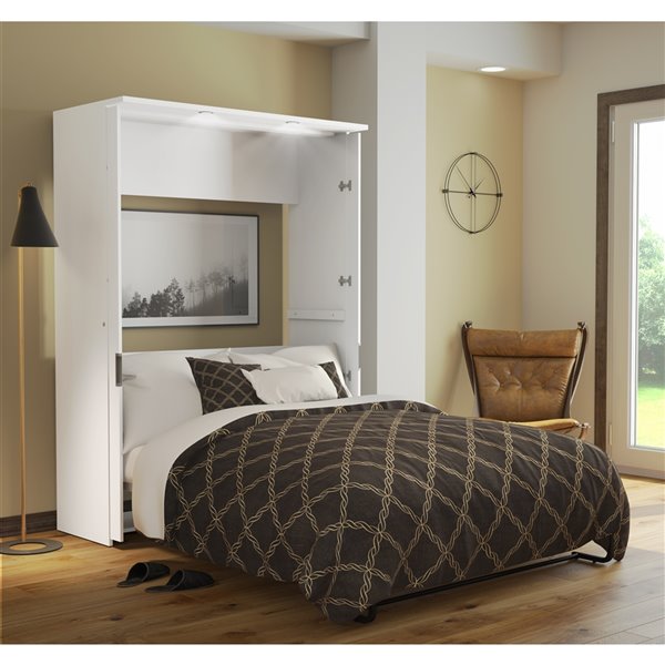 Bestar Lumina White Full Murphy Bed